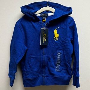 Polo Ralph Lauren - Big Pony Zip Up Hoodie - Boys Size 4T - Blue - New